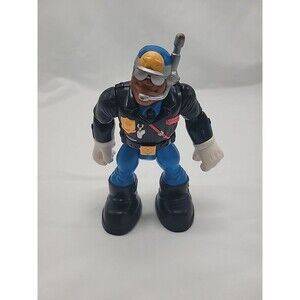 Fisher Price Mattel Rescue Heroes SWIVEL 1998 Jake Justice Police 6" Toy READ